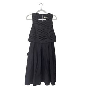 Eliza J Navy Sleeveless Midi Dress